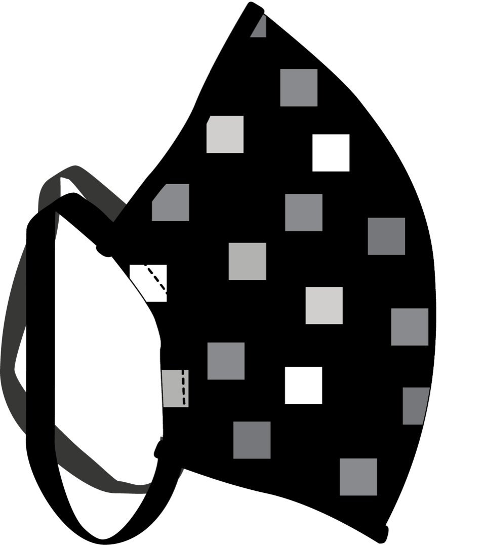 Male Black Square Face Mask